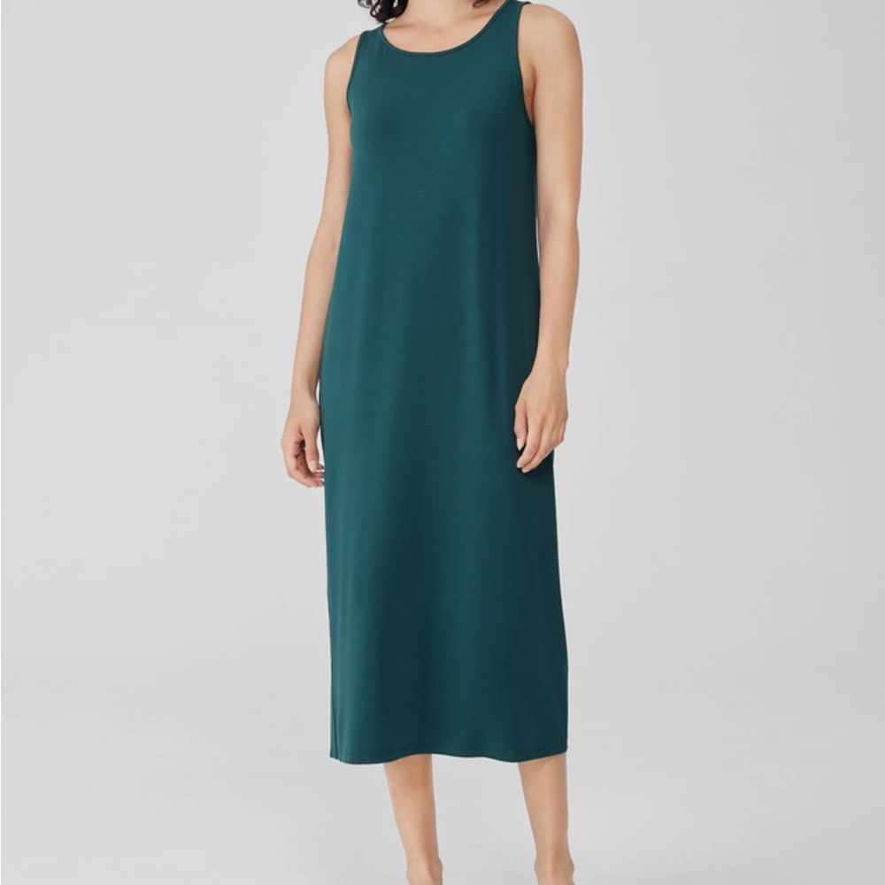 Eileen Fisher womens stretch jersey tank dress size large